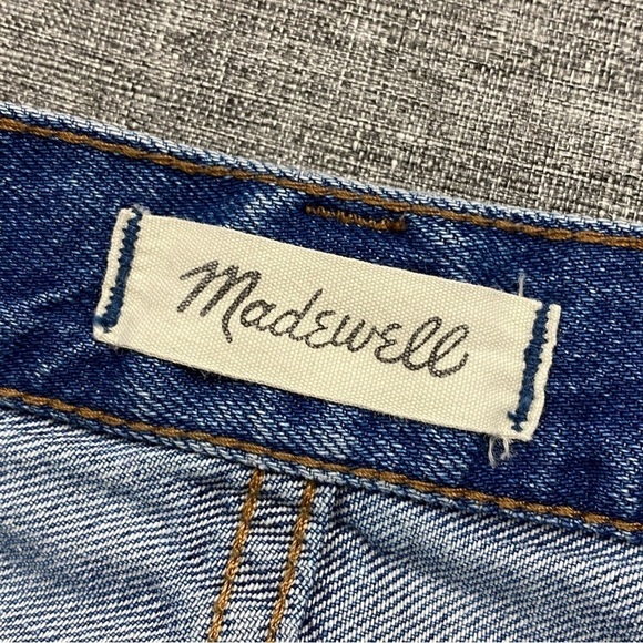 MADEWELL Rigid Denim A Line Denim Jean Button Fly Mini Skirt Size 27 - Picture 4 of 7
